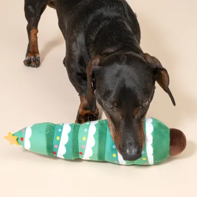 TIAKI плюшена коледна елха, играчка за кучета