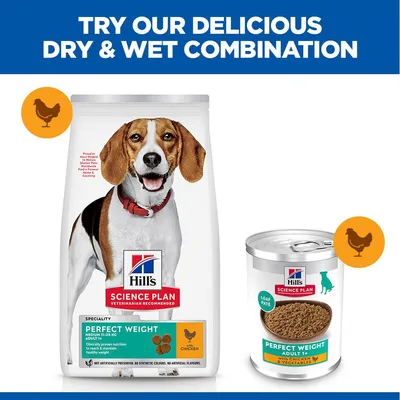 Hill's Science Plan Adult 1+ Perfect Weight με Κοτόπουλο & Λαχανικά