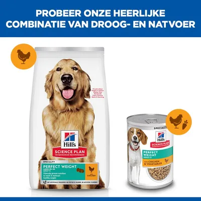 Hill's Science Plan Adult 1+ Perfect Weight Large Breed met Kip