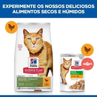 Hill's Science Plan Senior Vitality Mature Adult 7+ frango e arroz