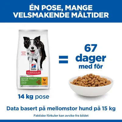 Hill's Science Plan Senior Vitality Mature Adult 7+ Medium med kylling & ris