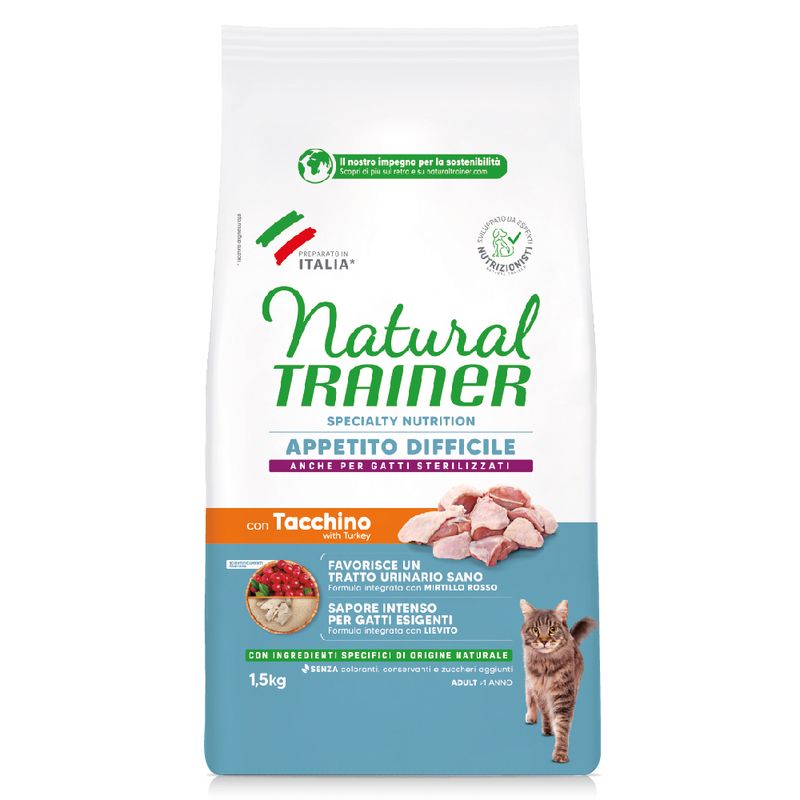 Natural Trainer Appetito Difficile con Tacchino e Pesce Crocchette per gatti