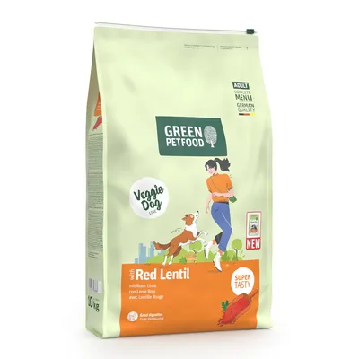 Green Petfood Veggie Dog with Red Lentil
