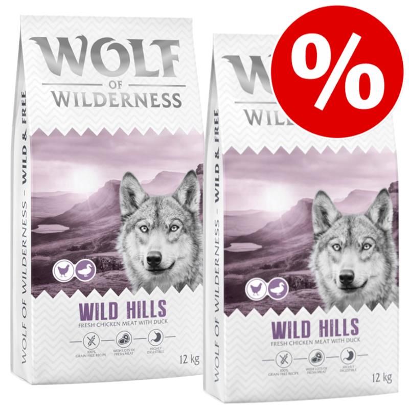 2 x 12 kg Wolf of Wilderness Trockenfutter - getreidefrei
