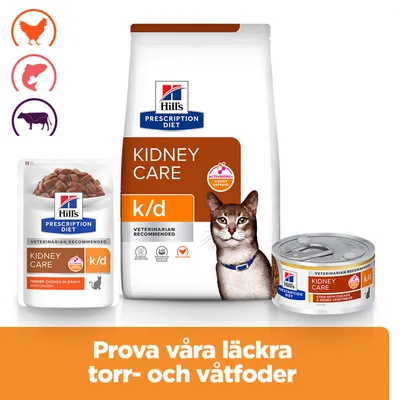 Hill's Prescription Diet Kidney Care k/d Torr- och våtfoder, rekommenderat av veterinärer. Prova våra läckra torr- och våtfoder. Hill's Prescription Diet Kidney Care k/d Torr- och våtfoder, rekommenderat av veterinärer. Prova våra läckra torr- och våtfoder.