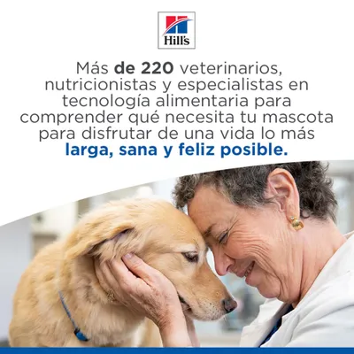 Hill's: Más de 220 expertos trabajan para garantizar que tu mascota tenga una vida lo más larga, saludable y feliz posible. Hill's: Más de 220 expertos trabajan para garantizar que tu mascota tenga una vida lo más larga, saludable y feliz posible.