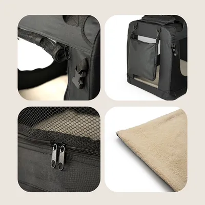 Lionto Hundetransportbox aus Textil, schwarz