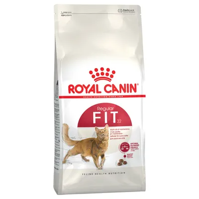Royal Canin Regular Fit 32, krmivo pro dospělé kočky. Optimální živinový profil, podporuje zdravou hmotnost a srst. Balení se zipem pro čerstvost.