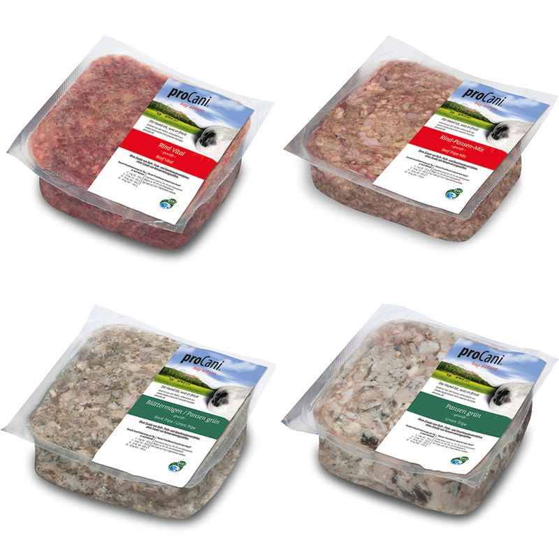 proCani BARF-Paket 4 Sorten Rind & Innereien