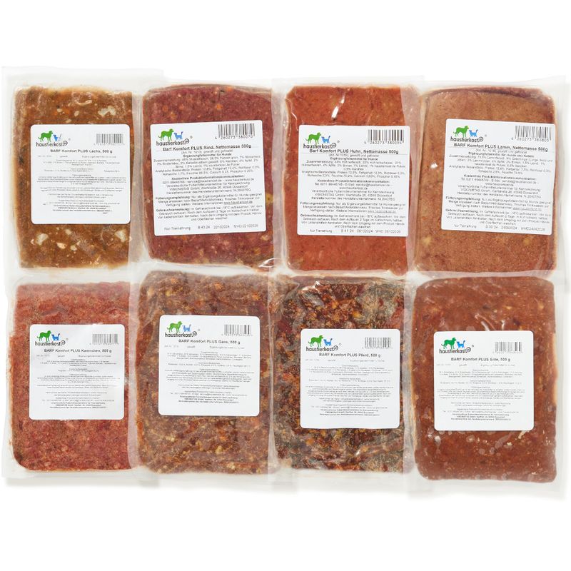 Haustierkost Fertigbarf Probierpaket für Hunde