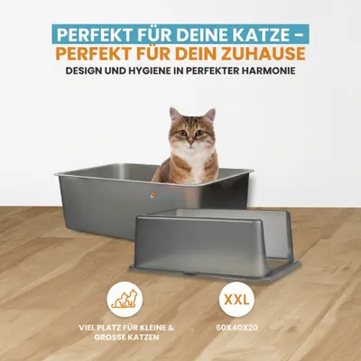 Lucky Kitty XXL Katzentoilette Edelstahl mit Haube Lucky Kitty XXL Katzentoilette Edelstahl mit Haube