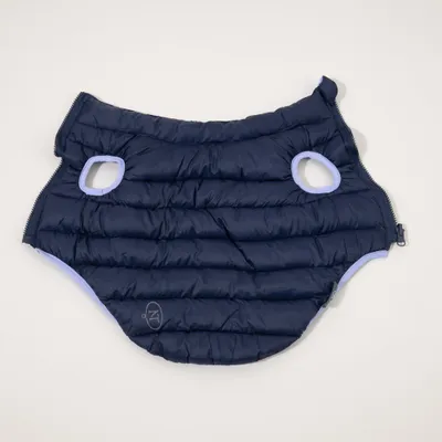 Nomad Tales Bloom Hundemantel Puffer, lila/marineblau Nomad Tales Bloom Hundemantel Puffer, lila/marineblau