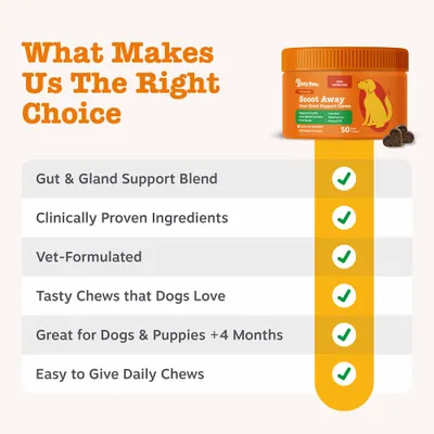 Zesty Paws Scoot Away Anal Gland Support Chews - Turkey - 50 Chews