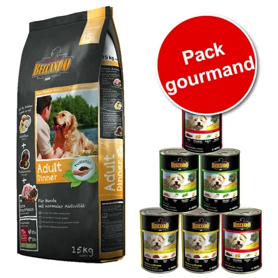 Lot mixte Belcando 15 kg / 12,5 kg + 6 x 400 g pour chien