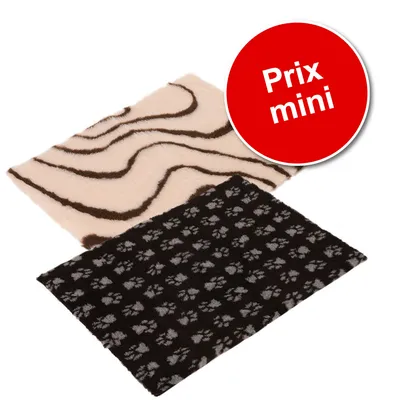 Lot : tapis Vetbed® Isobed SL, crème/brun + tapis Vetbed® Isobed SL, noir pattes grises pour chien
