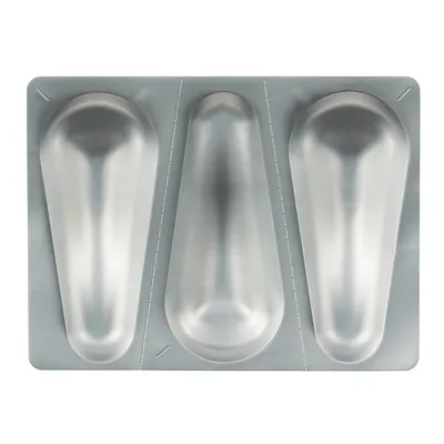 Plaquette de 3 doses individuelles en aluminium, sans texte ni marque visible.