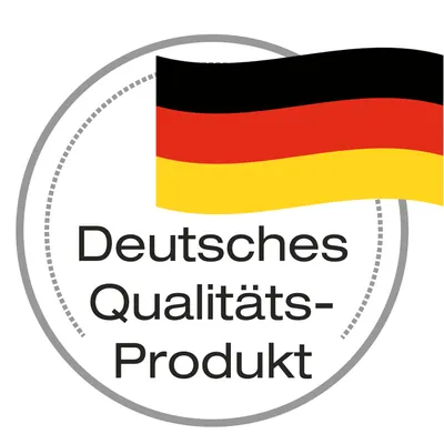 Deutsches Qualitäts-Produkt mit deutscher Flagge.