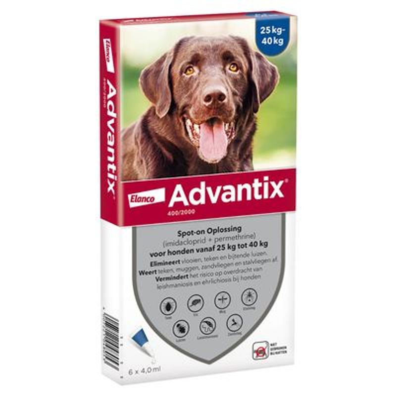 Advantix® 400/2000 Spot-On Solution voor Honden 25 - 40 kg