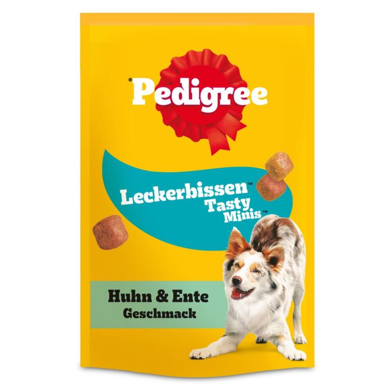 Výhodné balenie Pedigree Leckerbissen: Tasty Minis kuracie a kačacie a Mini kúsky syr a hovädzie