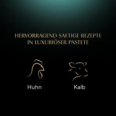 Hervorragend saftige Rezepte in luxuriöser Pastete. Zutaten: Huhn und Kalb.
