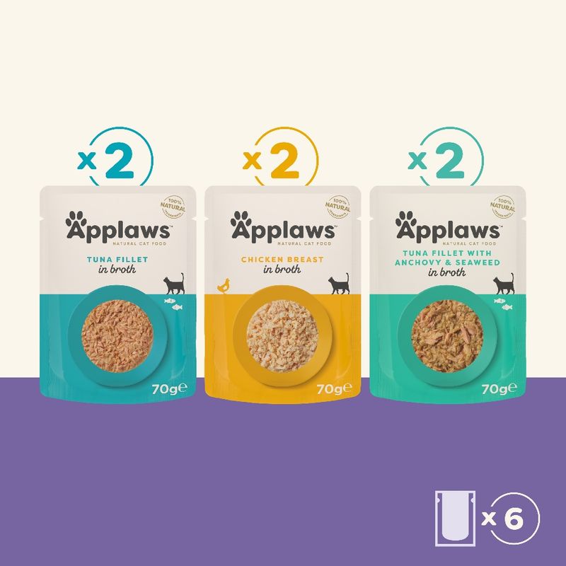 Applaws Pouches with Broth 6 x 70g