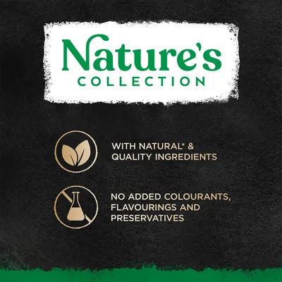 Nature's Collection. With natural* & quality ingredients. No added colourants, flavourings and preservatives. Teksti englanniksi.
