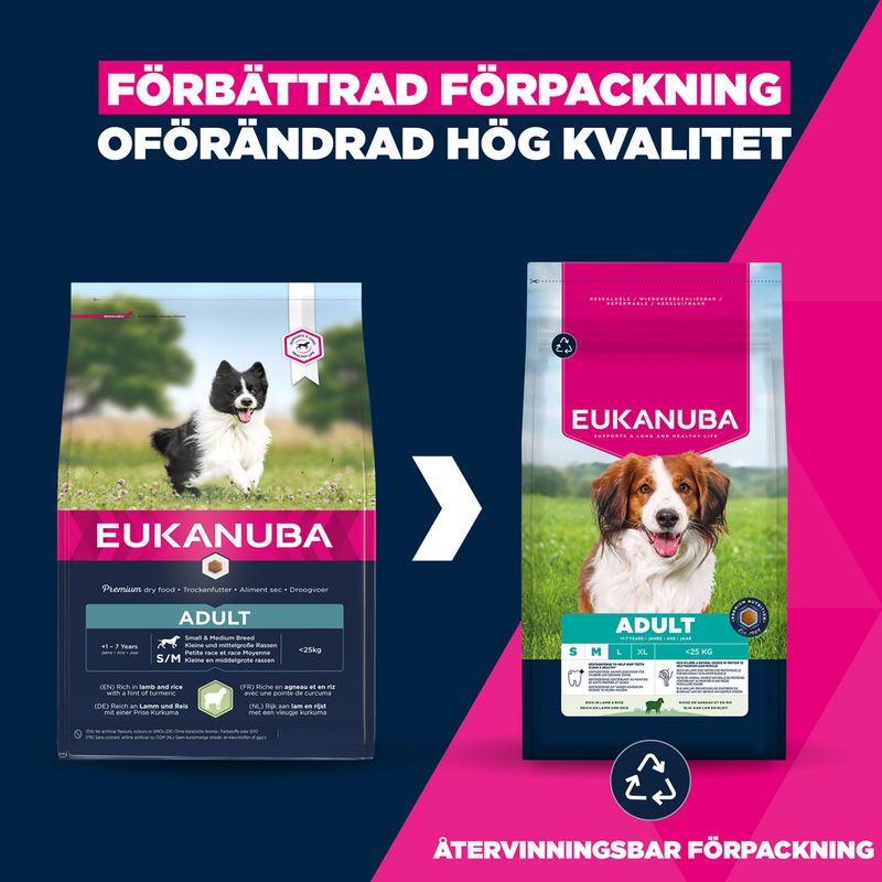 Eukanuba Premium Nutrition Adult Small & Medium Breed Lamb & Rice