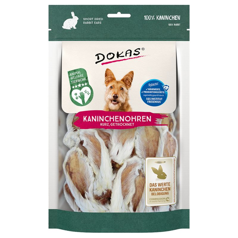 Dokas orejas de conejo con pelo snacks para perros