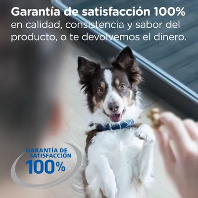 Garantía de satisfacción 100 % en calidad, consistencia y sabor del producto, o te devolvemos el dinero. GARANTÍA DE SATISFACCIÓN 100 %.