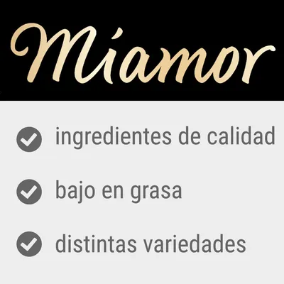 Miamor. Ingredientes de calidad, bajo en grasa, distintas variedades.