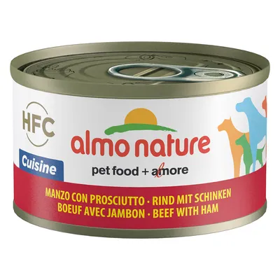 almo nature HFC Cuisine Rind mit Schinken, pet food + amore, Dose mit bunten Tier-Silhouetten