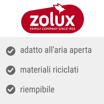 zolux FAMILY COMPANY SINCE 1933. adatto all'aria aperta, materiali riciclati, riempibile.