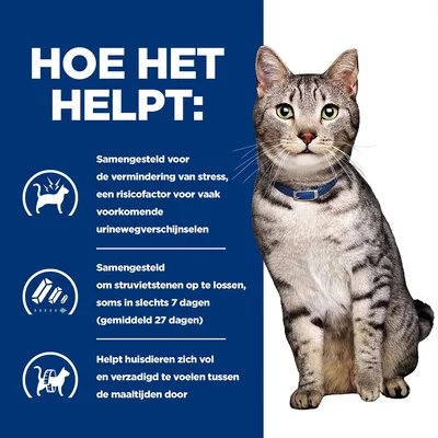 HOE HET HELPT: Samengesteld voor vermindering van stress, oplossen van struvietstenen (soms in 7 dagen), helpt huisdieren zich vol te voelen tussen maaltijden door.