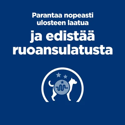 Parantaa nopeasti ulosteen laatua ja edistää ruoansulatusta