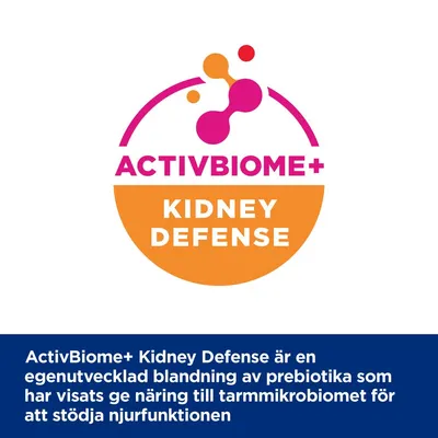 ActivBiome+ Kidney Defense är en egenutvecklad blandning av prebiotika som har visats ge näring till tarmmikrobiomet för att stödja njurfunktionen