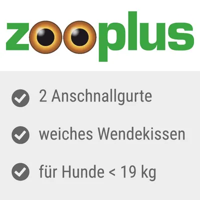 Zooplus. 2 Anschnallgurte, weiches Wendekissen, für Hunde unter 19 kg.