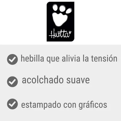 Hurtta. Hebilla que alivia la tensión, acolchado suave, estampado con gráficos.