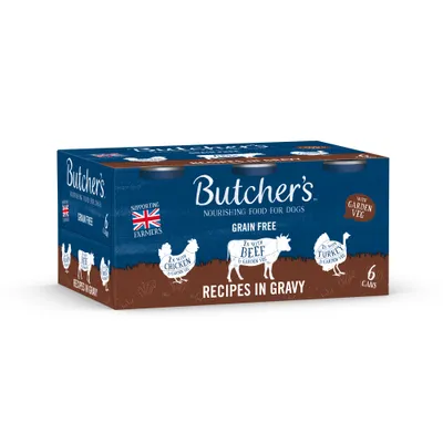 Butcher's Grain Free Recipes in Gravy 6 x 400g - Mixed Pack Butcher's Grain Free Recipes in Gravy 6 x 400g - Mixed Pack