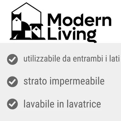 Modern Living, utilizzabile da entrambi i lati, strato impermeabile, lavabile in lavatrice