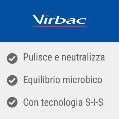 Virbac. Pulisce e neutralizza. Equilibrio microbico. Con tecnologia S-I-S.