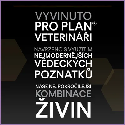 Vyvinuto PRO PLAN veterináři. Navrženo s využitím nejmodernějších vědeckých poznatků. Naše nejpokročilejší kombinace živin.