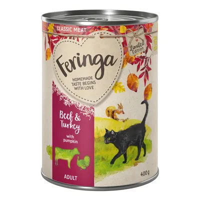 Feringa Classic Meat Limited Edition, manzo e tacchino con zucca, per gatti adulti, 400g.