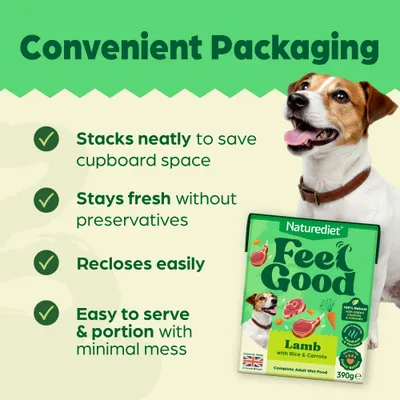 Naturediet Feel Good Adult - Lamb - 18 x 390g Naturediet Feel Good Adult - Lamb - 18 x 390g
