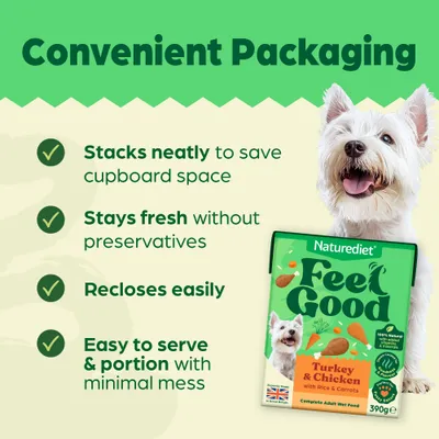 Naturediet Feel Good Adult - Turkey & Chicken - Saver Pack: 36 x 390g Naturediet Feel Good Adult - Turkey & Chicken - Saver Pack: 36 x 390g