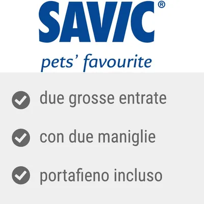 SAVIC pets' favourite: due grosse entrate, con due maniglie, portafieno incluso