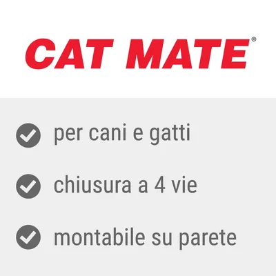 CAT MATE, per cani e gatti, chiusura a 4 vie, montabile su parete