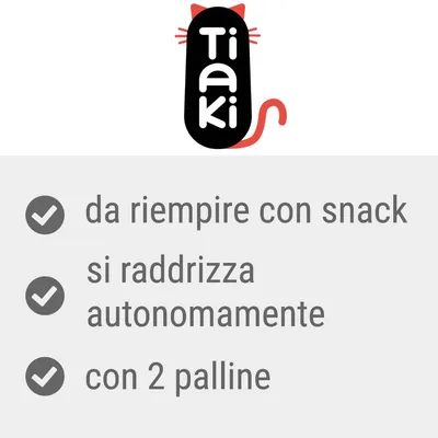Tiaki, da riempire con snack, si raddrizza autonomamente, con 2 palline