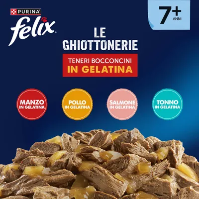Maxi formato: Felix Le Ghiottonerie 120 x 85 g - Senior Maxi formato: Felix Le Ghiottonerie 120 x 85 g - Senior