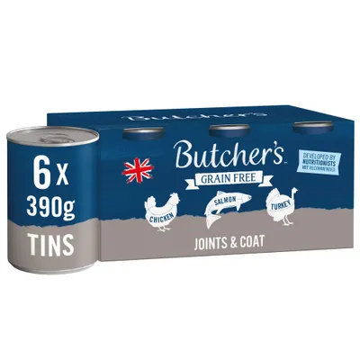 Butcher's Grain Free Joints & Coat 6 x 390g - Mixed Pack Butcher's Grain Free Joints & Coat 6 x 390g - Mixed Pack