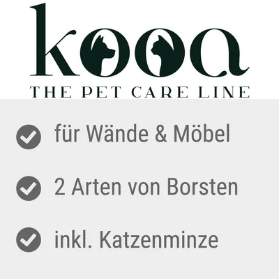 kooa The Pet Care Line. Für Wände & Möbel, 2 Arten von Borsten, inkl. Katzenminze.
